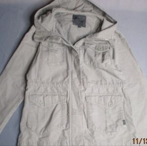 Vans Canvas Field Jacket Women's Medium Olive Hooded Utility Chore